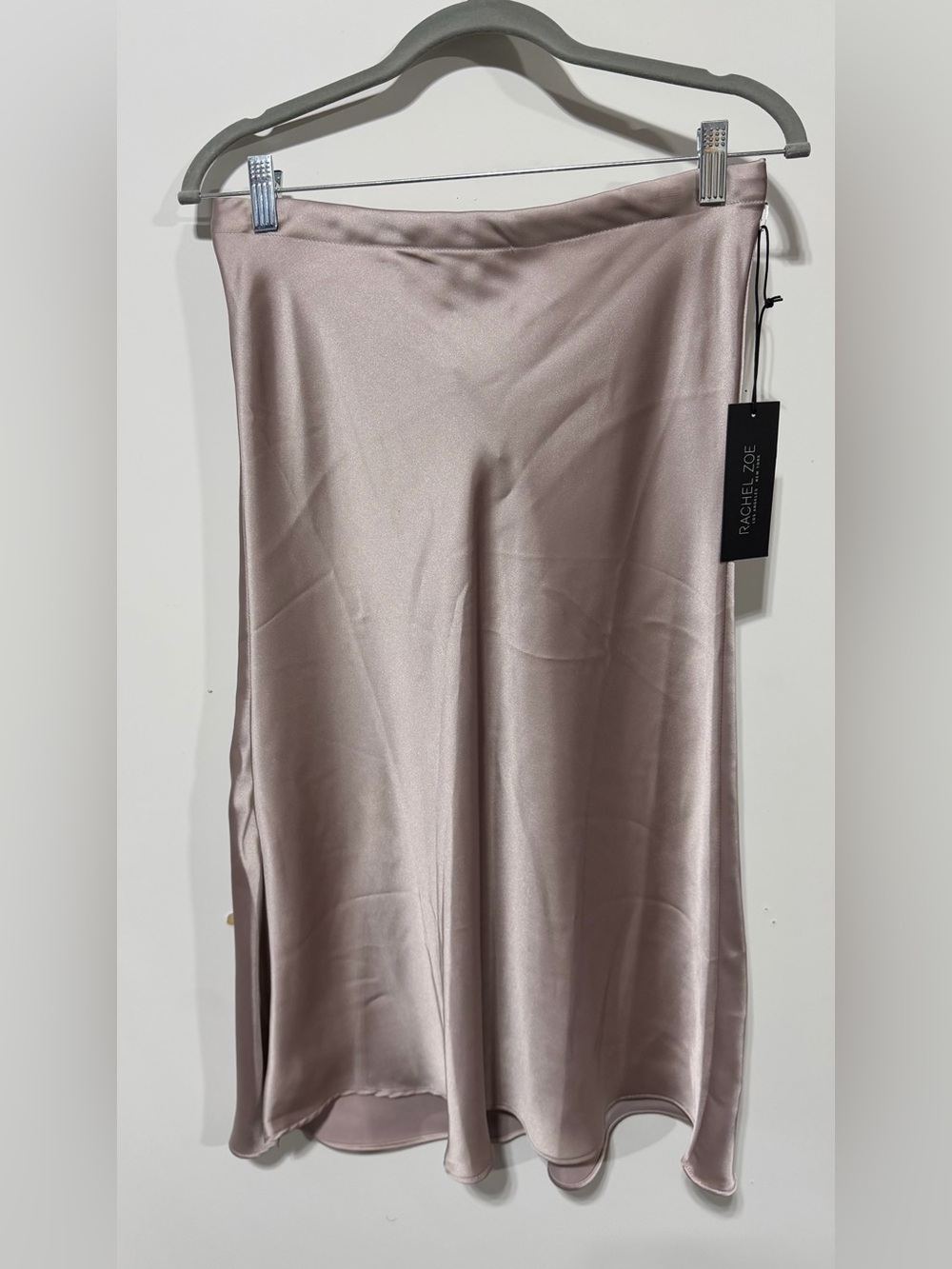 Rachel Zoe Dusty Blush Satin Midi Skirt